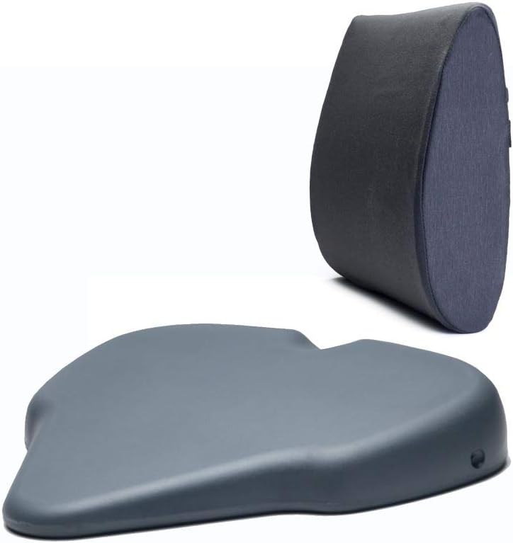 SITTS Posture Cushion Bundle 2.5 inch tilt Washable Skin Over Foam -Serene Comfort Foam Office Seat Cushion Back Support Back Relief for Office Chair, Car Seat or Couch