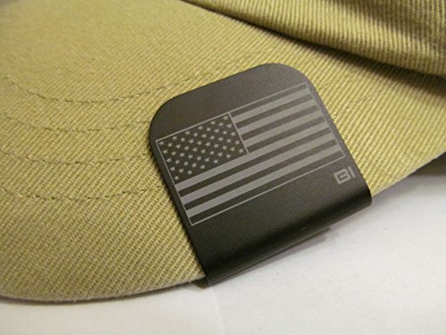 American Flag Laser Etched Hat Clip Black