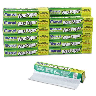 Marcal 5016 Kitchen Charm Wax Paper Roll, 11 9/10" x 75ft, White (Case of 24)