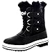 Womens Snow Boot Nylon Short Fur Rain Winter Waterproof Snow Warm Boots - Black - 9 - 40 - CD0030