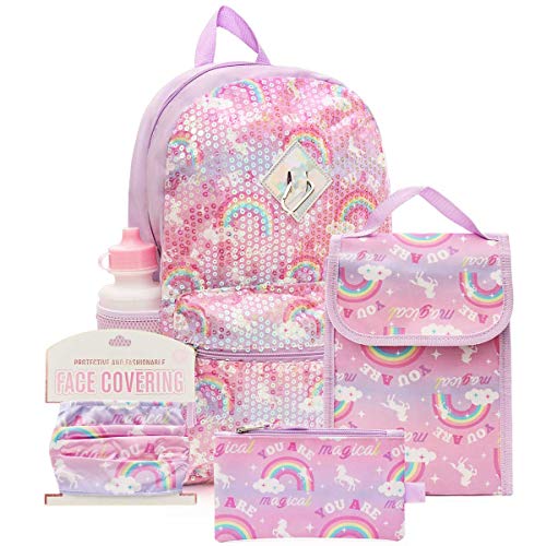 rainbow backpack and lunchbox