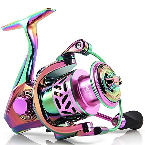 Spinning Reel, Colorful Fishing Reel 3 +1 Light Weight Ultra Smooth Powerful Spinning Reels, with CNC Line Management Graphite Frame, for Freshwater (1000)