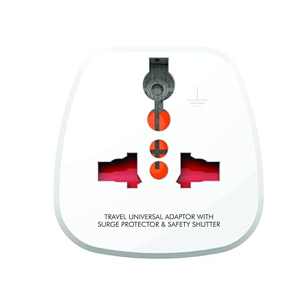 GM Modular 3008-3 Pin Universal Travel Adaptor (with Surge Protector and Safety Shutter)