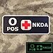 PVC Rubber 3D GITD Touch Fastener Patch Blood Type NKDA Glow in The Dark Combat Tactical GID