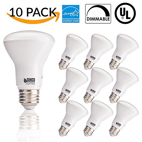 10 PACK – BR20 LED 7 WATT (50W Equivalent), 2700K Soft White, DIMMABLE, Indoor/Outdoor Lighting, 550 Lumens, Flood Light- UL AND ENERGY STAR LISTED
