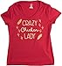 Crazy Chicken Lady | Cute Backyard Chicken Farmer Humor Ladies' V-neck T-shirt-(Vneck,L)