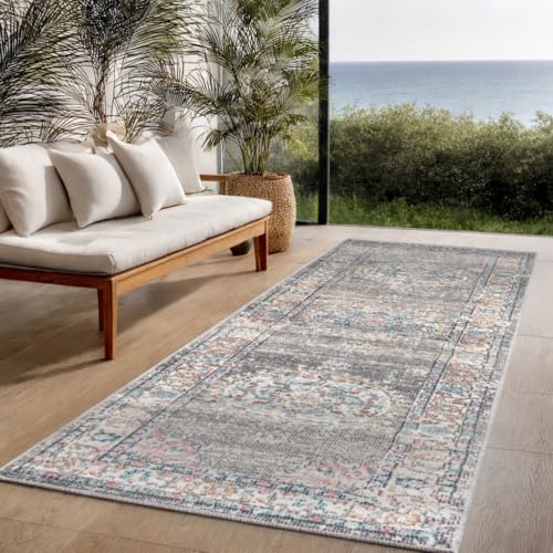 the carpet Palma - Outdoor Teppich wetterfest – Balkon Teppich, Terrasse & Garten – UV-beständig, pflegeleicht, Indoor Outdoor Teppich, Grau-Orient, 8