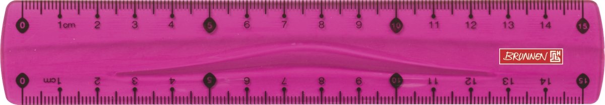 Brunnen Colour Code Ruler for Left and Right-Handed Users, 15 cm, Assorted Colours 15 cm Pink