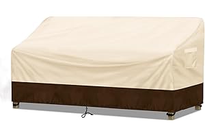 WANOCEAN Outdoor Couch Cover Waterproof 3-Seater Patio Sofa Cover,600D Heavy Duty Deep Lounge Loveseat Cover,Patio Furniture Covers with Air Vent for Lawn, Backyard, Deck 79Wx37Dx35H inches