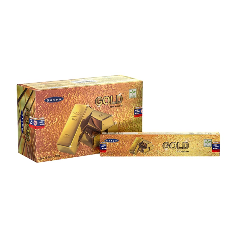 VIE Satya Incense Sticks, 12 Packs x 15g, Gold