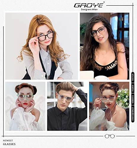Gaoye 4-Pack Blue Light Blocking Glasses Fashion Square Fake Nerd