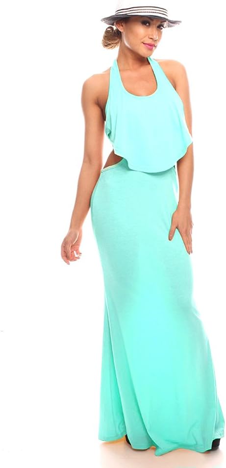 Young Aloud Halter Open Back Maxi Dress M Mint