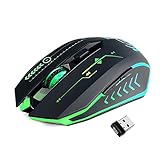 Wireless Gaming Mouse, gaming mice with USB nano receiver 7200 dpi, Ergonomic Programmable mouse, Rechargeable 5 Buttons 7 Changeable LED Color, MMO RPG for Gaming Players use on PC Computer Laptop