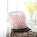 OJIA Deluxe Home Decorative Super Soft Plush Mongolian Faux Fur Throw Pillow Cover Cushion Case (24 x 24 Inch, Blush Pink)