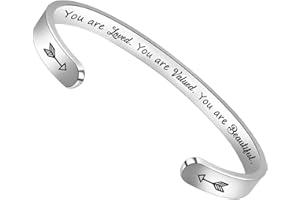 Btysun Bracelets for Women Mothers Day Bracelet Gifts from Daughter Inspirational Gifts for Women Graduation Gifts for Her Motivational Birthday Cuff Bangle Friendship Personalized Mantra Jewelry…