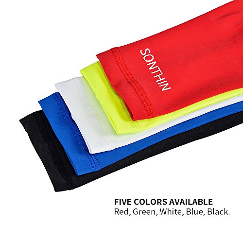 Arm Sleeve, SONTHIN Sunblock UV Protection Long Arm Warmers Elbow Braces Support Tattoo Cover for Men Women Youth for Cycling Basketball Football Fitness other Indoor or Outdoor Sports 1 Pair Black L