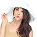 Simplicity Women's Cotton Summer Beach Sun Hat with Wide Fold-Up Brim White