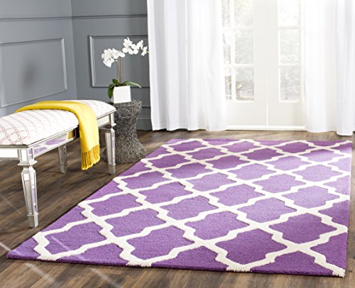 SAFAVIEH Cambridge Collection Area Rug - 9' x 12', Purple & Ivory, Handmade Tre…