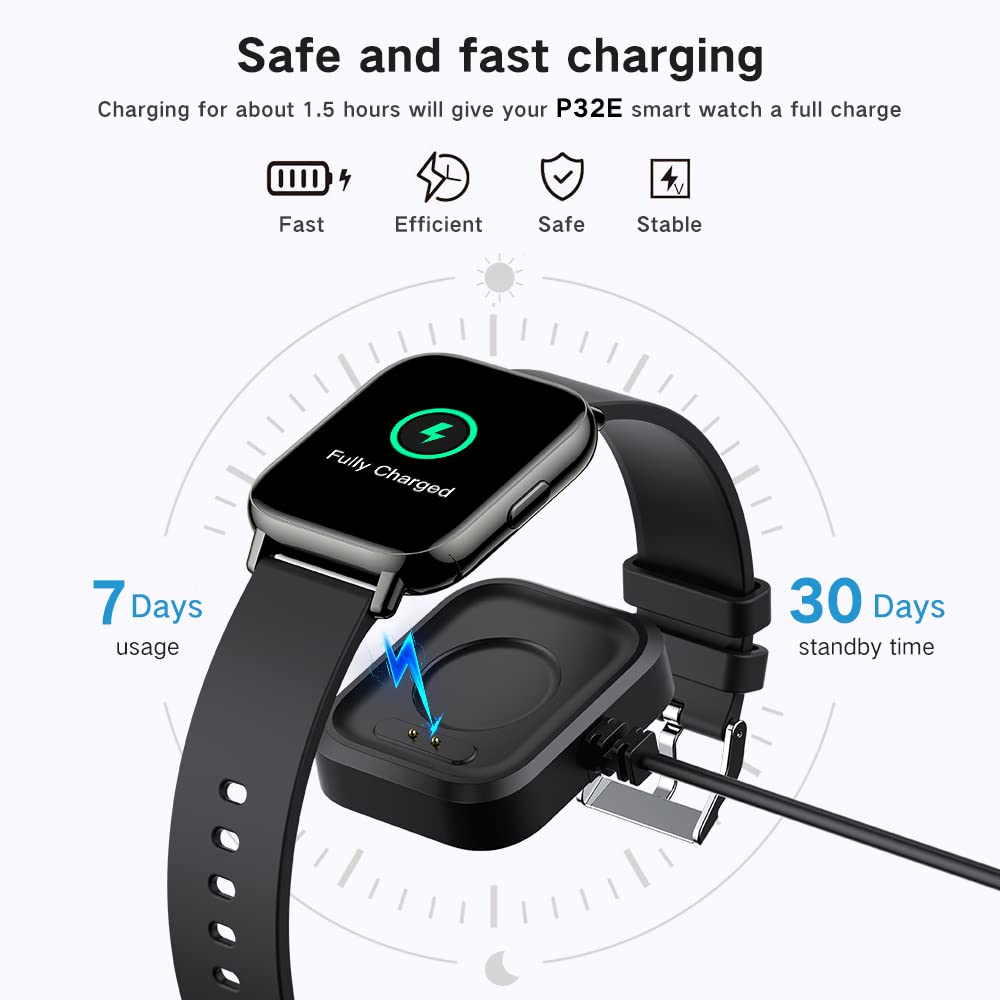 Portable Magnetic Smart Watch Charger USB Charging Cable Cord Replacement for P32E Smartwatch only, Magnetic Suction USB Charging Cable for P32E Smartwatch
