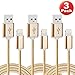 ESK (TM) 10 Feet / 3 Meters Nylon Braided 8 Pin Lightning to USB Cable (3 Pack)