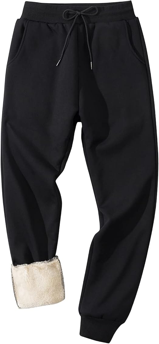 Flygo Mens Warm Fleece Pants Sherpa 