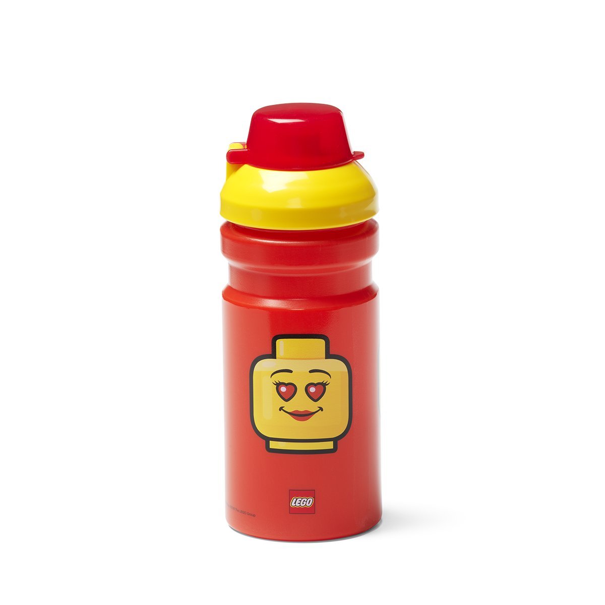 LEGO Iconic Girl Drinking Bottle - 390 ml, Durable PP/Silicone - Fun and Practical Kids Water Bottle with Covered Spout, Sports Water Bottle, Red/Yellow