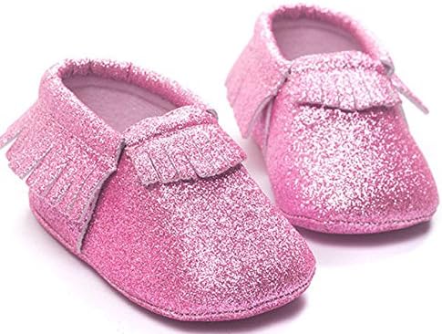 Royal Cutie Baby Glitter Moccasins Crib Shoes First Walkers - Pink