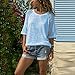 Drindf Women's T-Shirt,Lace 3/4 O-Neck Top S-5Xl, Semi-Sheer Style For Ladies