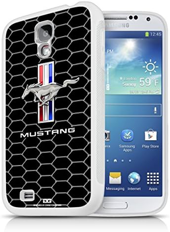 Ford Mustang Tri-Bar Logo Samsung Galaxy S4 White TPU Rubber Cell Phone Case