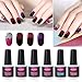 CLAVUZ 6pcs Soak Off Gel Nail Polish Kit Thermal Temperature Color Changing Nail Lacquer Top Coat and Base Coat Manicure Nail Art Varnish Christmas Gift Set