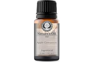 NATURE'S OIL Apple Cinnamon Fragrance Oil (15ml) for Diffusers, Soap Making, Candles, Lotion, Home Scents, Linen Spray, Bath Bombs, Slime