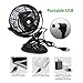 OPOLAR F801B USB Operated Clip on Fan with Two Settings and Fully Adjustable Head Personal Cooling Fan