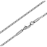 FOSIR 2mm Surgical Stainless Steel Thin Chain Necklace for Women and Men,18-30 Inches