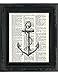 Fresh Prints of CT Dictionary Art Print Nautical Anchor - Printed on Recycled Vintage Dictionary Paper - 8