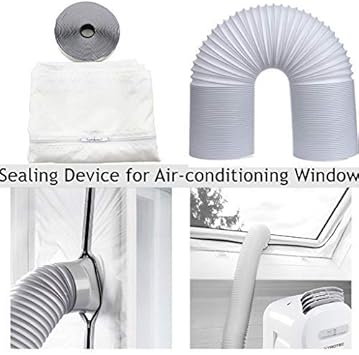 99native Klimaanlage Auslass Abluft Fensterabdichtung Fur Mobile Klimagerate Hot Air Stop Fur Mobile Klimaanlagen Klimaanlagen Trockner Und Abgase Silber Amazon De Baumarkt