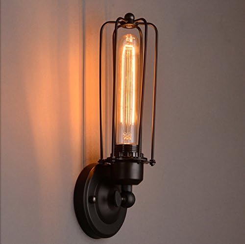 American village retro Loft industrial wall lamp simple long iron frame double head wall lamp ( Color : Single head A )