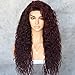 SAPPHIREWIGS Burgundy Color Kinky Curly Black Women Daily Makeup Heat Resistant Hair Synthetic Lace Front Party Wigs With Baby Hair