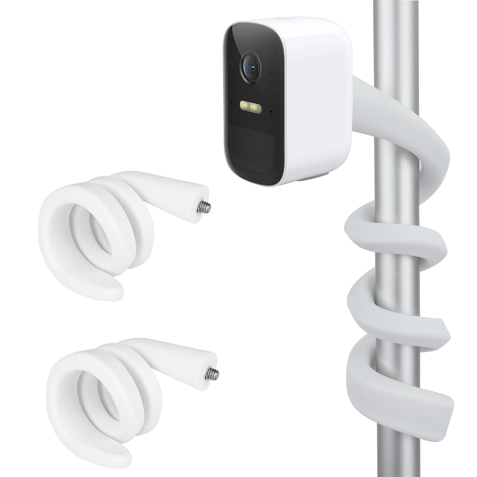 2 Pack Camera Mount Bracket Compatible with EufyCam 2C/2C Pro, Eufy Security IndoorCam E220 (P24), Arlo Pro 4 Pro 3 Pro 2, Blink Mini Pan Tilt Camera, Adjustable Flexible Twist Mount, No Drilling