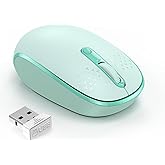 TECKNET Compact Ambidextrous Wireless Mouse for Laptop Mint Green | 2.4G Quiet Computer Mouse with USB Receiver, 3 Adjustable DPI Portable Cordless Mice for Chromebook, Laptop, PC, Mac