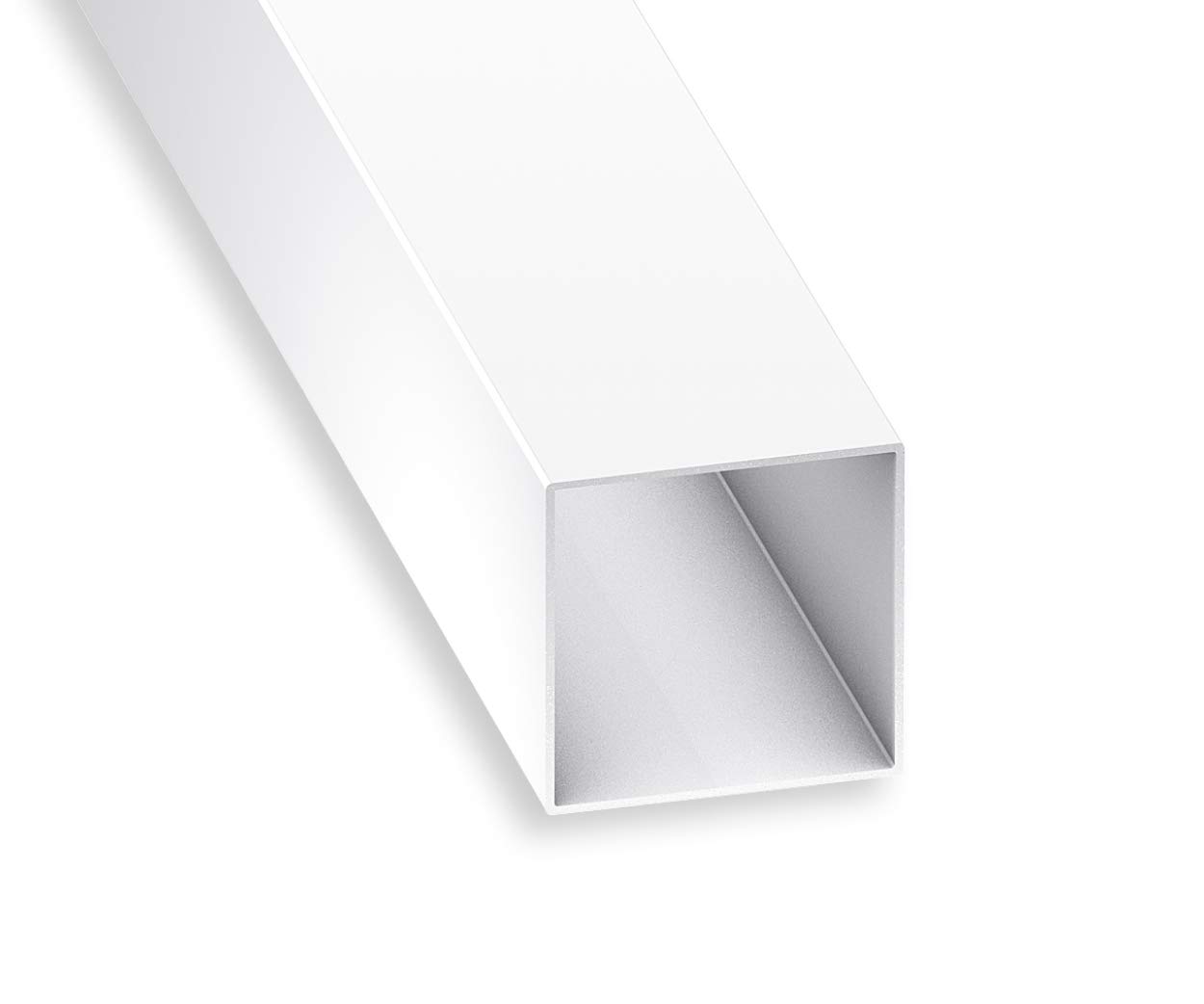 CQFD Square PVC Tube 15 x 15 x 1 mm 1 m White
