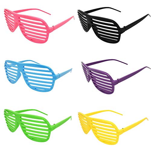 1PC/12PC Novelty Neon Color Shutter Glasses Costume Sunglasses for Wedding Party Dress-up Accessories & Pool Party Beach Party Favors (1PC, Blue) - Thumbnail 3