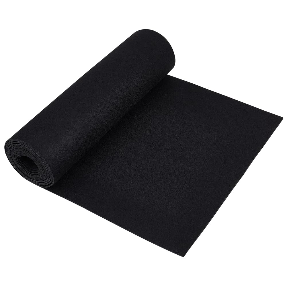 BENECREAT 3Mx40cm Felt Roll, Black Craft Felt Fabric, 2mm Thick Nonwoven Felt Roll for DIY Arts & Crafts, Patchwork Sewing Deocoration