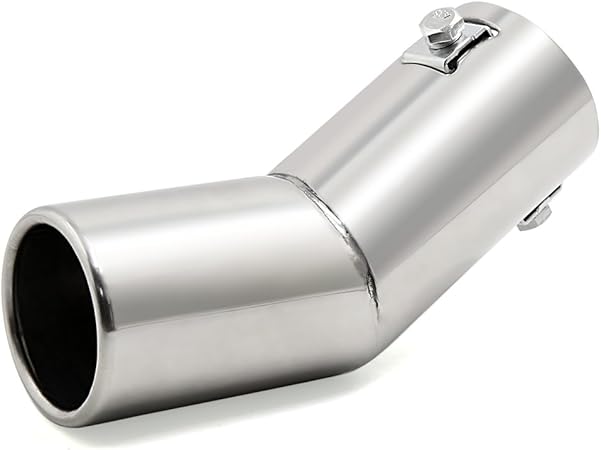 Amazon Uxcell マフラーカッター ステンレス鋼 マフラー パイプ 車 クロム 曲がった 排気 テール 15mm 38mmの直径に適合 シルバートーン マフラーカッター 車 バイク