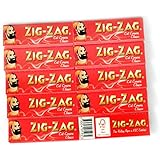 ZIG-ZAG Red Cut Corners rolling paper - 10 booklets x 60 = 600 papers