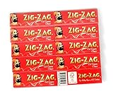 ZIG-ZAG Red Cut Corners rolling paper - 10 booklets x 60 = 600 papers