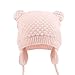 XIAOHAWANG Warm Baby Hat Cute Bear Toddler Earflap Beanie for Fall Winter (6-12 Months, A-Pink)
