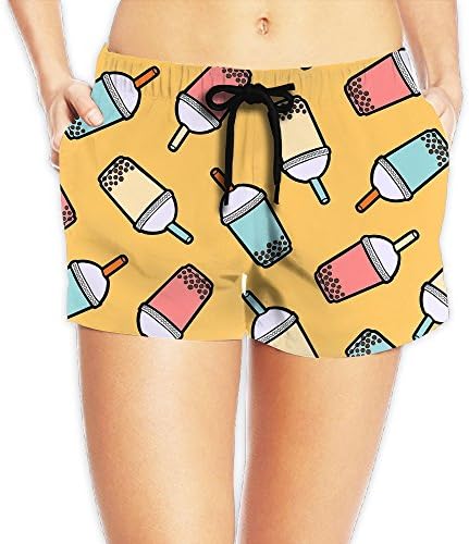 Sweet Bubble Tea Women's Fashion Surfing Boardshort Beach Shorts S