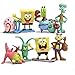8 Piece SpongeBob Figures Toys, Squidward, Sandy Cheeks, Patrick Star, Mr. Krabs, Cake Topper, 2