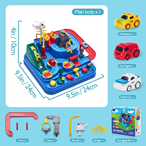 hahaland Toys Kids 2 Years - Track Cars Circuit Cars for Kids 2 3 4 5 Years - Educational Interactive Logic Game Gift for Boy Girl