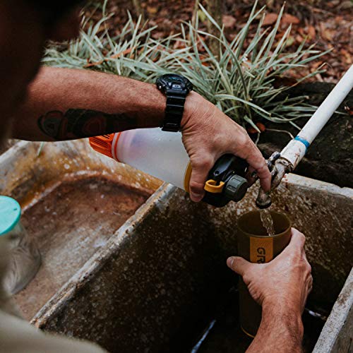 GRAYL Geopress 24 oz Water Purifier for Global Travel, Backpacking, Hiking, and Survival (Coyote Amber)